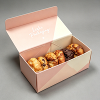 Boîte cadeau personnalisée en papier kraft mat écologique réutilisable pour donuts et biscuits, emballage de boulangerie, boîte cadeau vide pour biscuits