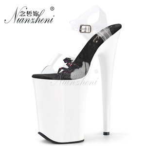 Gran tamaño Queen 23cm plataforma Sexy fetiche zapatos club nocturno 9 pulgadas bailarina exótica Peep Toe gótico elegante Peep Toe pasarela escenario espectáculo - Product Image 6