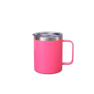 Generic 12oz Portable Office Coffee <b>Mug</b> Double Wall <b>Insulated</b> Powder Coated Stainless Steel Handle Cup - Product Image 4