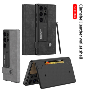 Funda de cuero PU con solapa tipo billetera de alta calidad para Samsung Galaxy S25 S24 S23 Ultra funda para teléfono móvil con bolsa para tarjeta de crédito Kickstand - Product Image 1