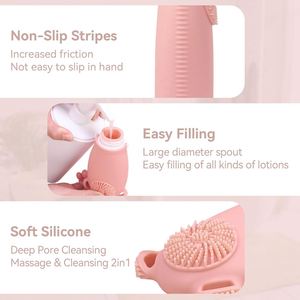 Approved Refillable Soft Silicone Squeeze 100ml Leak Proof Reusable Travel Bottles with Pocket for Lotion and Toiletries - Product Image 3