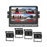 Système de caméra de recul avec détection d'angle mort AI BSD 7 pouces HD 4CH DVR pour camion lourd, caméra de surveillance 1080P IR étanche IP69K avec alarme