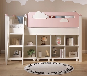 Loft multifonction durable et peu encombrant <span class=keywords><strong>Lit</strong></span> double superposé pour chambre de filles Meubles <span class=keywords><strong>en</strong></span> <span class=keywords><strong>bois</strong></span> - Product Image 5