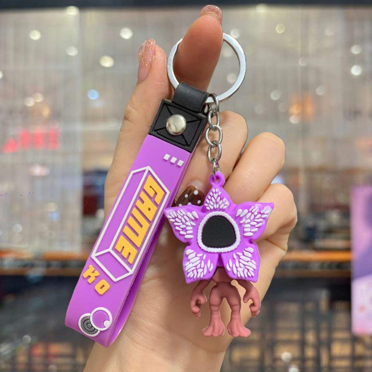 Colgante de muñeca flor mascota-púrpura