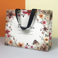   Sac en papier personnalisé avec logo imprimé, sac en papier de luxe laminé mat avec poignée en ruban