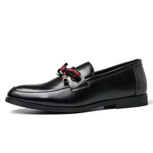 Chaussures habillées de luxe brodées de style italien pour hommes, en cuir véritable, à enfiler, type Oxford, fabriquées à la main, avec embout en acier, collection automne - Product Image 6