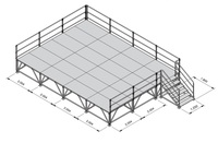 Plateforme de scène métallique préfabriquée personnalisable et durable de la marque CETA, modèle STAGE '95, taille personnalisable, facile à installer pour les événements sportifs et de divertissement