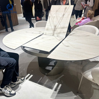 Table à manger extensible ronde en forme de feuille de papillon, mobilier moderne multifonctionnel pour table de luxe pour 4, 6, 8 ou 12 chaises