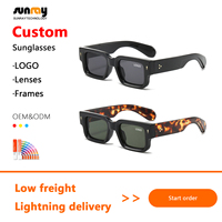 Lunettes de soleil carrées vintage de marque classique pour hommes et femmes, tendance mode, anti-UV, monture épaisse, petites lunettes rétro, protection UV400, en promotion