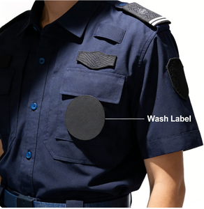 Chemise d'uniforme de sécurité blanche pour personnel, design d'été économique, pour portier, homme, noir, polyester/coton, fusion sans couture, en stock - Product Image 4