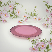 Assiette de présentation en plastique PS, couleur personnalisée, motif végétal, faite à la main, 13 pouces, pour mariage et fête, vente en gros, directement de l'usine