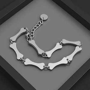 New Simple Popular Design Geometric Gog Bone <b>Chain</b> Bracelet High-quality <b>Titanium</b> Steel Unisex's Bracelets Trendy Jewelry - Product Image 4
