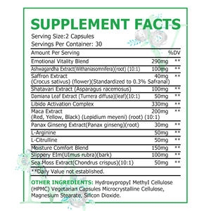 Cápsulas de Humedad Femenina de Marca Privada, Fórmula con Maca, Ashwagandha y Azafrán para un Confort Natural y Equilibrio Emocional - Product Image 6