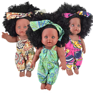 Venta al por mayor personalizado directo de fábrica negro Baby Doll africano 30cm Pretty Baby Girl cuerpo completo muñecas negras con pelo Afro - Product Image 5