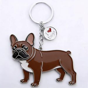 Porte-clés personnalisés en alliage de zinc émaillé, motif <span class=keywords><strong>bouledogue</strong></span> français mignon, émail souple et dur, pendentif chien, cadeaux promotionnels pour salons professionnels - Product Image 5
