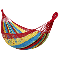 Hamac double portable moderne en tissu tressé à la main pour l'extérieur, la plage et la cour