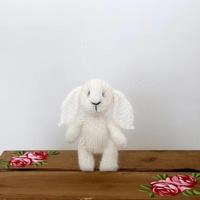 Nouveau-né photographie accessoires tricot Mohair lapin jouet Crochet lapin tricoté animaux peluche poupée Studio Photo accessoire accessoire