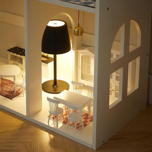 Ensemble de jouets en bois style nordique DIY : Maison de poupée de simulation, Villa de princesse, Château pour enfants, Bibliothèque et Étagère - Product Image 4