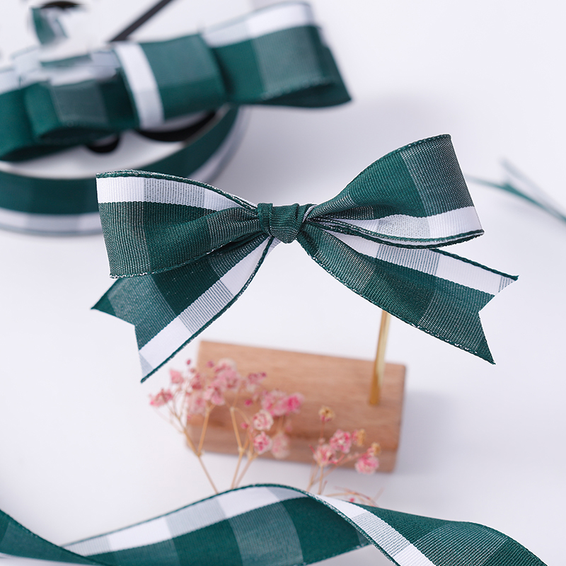 Низкий минимальный заказ, низкая цена, цветная клетчатая корсажная лента с принтом на заказ для бантов