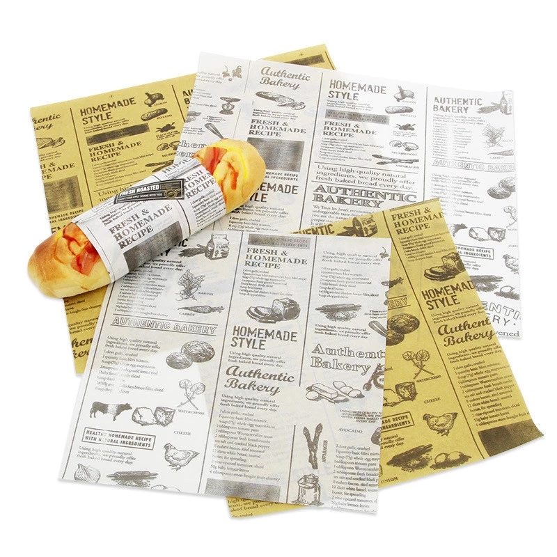 Wholesales custom logo printed oilproof greaseproof oil greaseproof wax food wrapping paper
