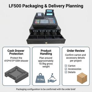 <span class=keywords><strong>Caisse</strong></span> enregistreuse Longfly LF500 d'usine, ancienne génération, 64 touches, 60 sections/postes, machine de caissier pour petites entreprises, EPOS TPV - Product Image 5