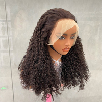 Perruque Pixie Bouclée à 300% de Densité en Cheveux Humains, Perruques Frontales en Dentelle Sans Colle, Boucles Pixie 100% Cheveux Humains, Perruques Frontales en Dentelle 13x4