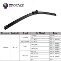 Balais d'essuie-glace avant NOVOFLOW pour Peugeot 308 308SW T9 2014-2020 24''18'' – Lames d'essuie-glace d'origine pour le nettoyage des vitres de voiture