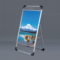 Présentoir pliable en alliage d'aluminium de type A présentoir portable ouvert présentoir au sol type KT board a frame banner display stand
