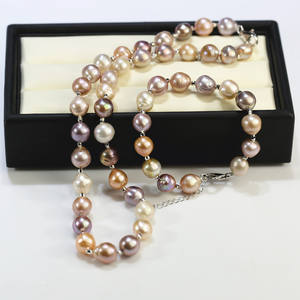 Feirun donne <span class=keywords><strong>di</strong></span> buona qualità 9-10mm barocco AA + reale barocco grande perla naturale del braccialetto - Product Image 2