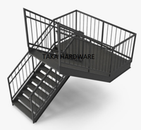 Escalier droit en acier galvanisé plongé chaud extérieur pour le bâtiment commercial