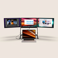Écran d'ordinateur portable triple 15,6 pouces pour ordinateur de bureau, extension d'écran, triple écran portable 1920*1080 IPS FHD LCD, type C