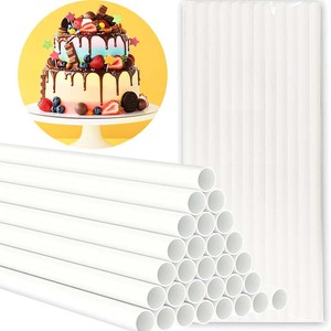 30cm White Plastic Thicken Cake Dowel Rods for Tiered Cake Construction and Stacking Supporting Cake Round Dowels Straws