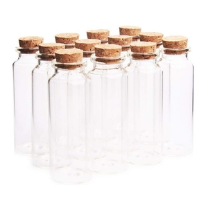 Venta al por mayor pequeños 40ml vidrio Mini botellas tarros con tapones de corcho de madera para favores de la boda bebé deseando botellas - Product Image 2