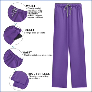 Uniforme da infermiera Set di Scrub medico da donna uomo con scollo a v Top Pant odontoiatrico Spot veterinario all'ingrosso Logo del marchio di personalizzazione multicolore - Product Image 6