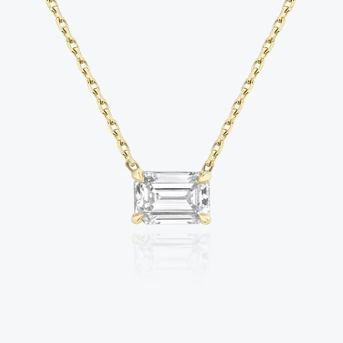 Custom Sparkling Delicate Zirconia Jewellery 18k Gold Plated 925 Sterling Silver Square Cut Solitaire Diamond Pendant Necklace