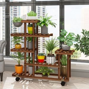 Kit de support de pot décoratif multicouche en <span class=keywords><strong>bois</strong></span> massif pour intérieur-extérieur maison balcon espace de vie jardinières de fleurs - Product Image 4