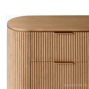 <span class=keywords><strong>Commode</strong></span> à 6 tiroirs en bois massif de style américain moderne, finition chêne naturel vieilli, ensemble de meubles de chambre à coucher, coiffeuses - Product Image 4