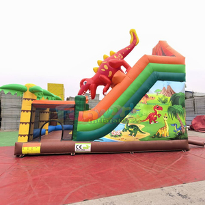 Giant outdoor bounce house combo jumping castle aufblasbare rutsche dino park inflatable <b>slide</b> for kids - Product Image 2
