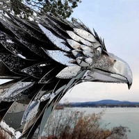 Grande sculpture d'aigle de jardin en métal Sculpture d'aigle en acier inoxydable à vendre Sculpture d'aigle