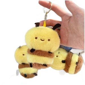 Porte-clés en peluche abeille mignonne de 12 cm, jouets en peluche insectes, porte-clés abeilles, cadeaux heureux, poupée pour machine à griffes - Product Image 6