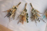 Boho Set Mini buket bunga kering alami bunga kering yang diawetkan untuk dekorasi meja kotak huruf hadiah pernikahan