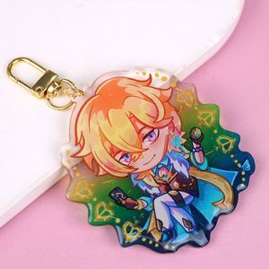 Custom Clear Acrylic Keychain Logo Cartoon Glitter Epoxy Keychain Charm Stand <b>Plastic</b> <b>Key</b> Chain Anime Acrylic Keyring - Product Image 1