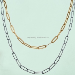 Customized 316L Stainless Steel <b>Link</b> Flat Oval Drawn Elongated <b>Cable</b> Paper Clip Jewelry Necklaces Bracelets Fashionable Gift - Product Image 3