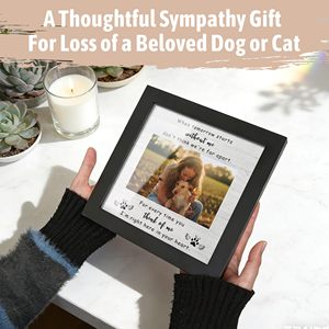 Cadre photo commémoratif pour animaux de compagnie en bois noir, cadre de souvenir pour chien et chat avec citation de sympathie pour les propriétaires <span class=keywords><strong>d</strong></span>'animaux - Product Image 3