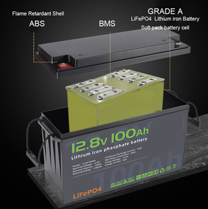 แบตเตอรี่ลิเธียมไอรอนฟอสเฟต 12v 24v 100ah 200ah 280ah 300ah 1.28 กิโลวัตต์ชั่วโมง พร้อมระบบจัดการแบตเตอรี่ (BMS) - Product Image 4