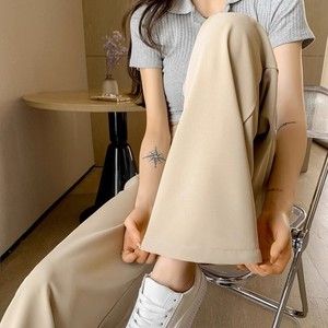 מכנסיים מחויטים לנשים, קיץ 2025, מבד משי קרח דק, גזרה רחבה, מותן גבוה, גזרה משוחררת, קז'ואל, מחמיא, גזרה ישרה - Product Image 2