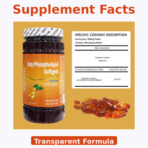 Cápsulas Naturales Sin Gluten de Lecitina de Soya Orgánica Personalizada, Fosfolípidos para el Apoyo a la Salud del Hígado - Product Image 4