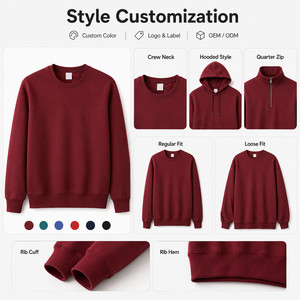 Sudaderas Personalizadas para Hombre, Gruesas, de 420 g, con Cuello Redondo, de Forro Polar, Poliéster y Elastano, Sudadera Elástica, Lisa, para Marca Privada, OEM - Product Image 4