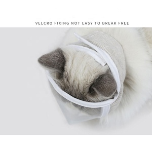 Máscara de ojo de gato transparente, mascarilla de limpieza antimordedura, transpirable, visión abierta, casco de gato salvaje S, nueva - Product Image 6