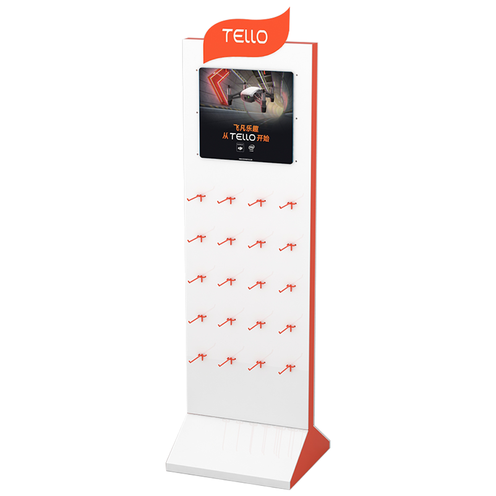 Popular Metal Foam Nail Board 3C Electronic Product Floor Display Stand with Customized Color & Logo for Supermarket Use